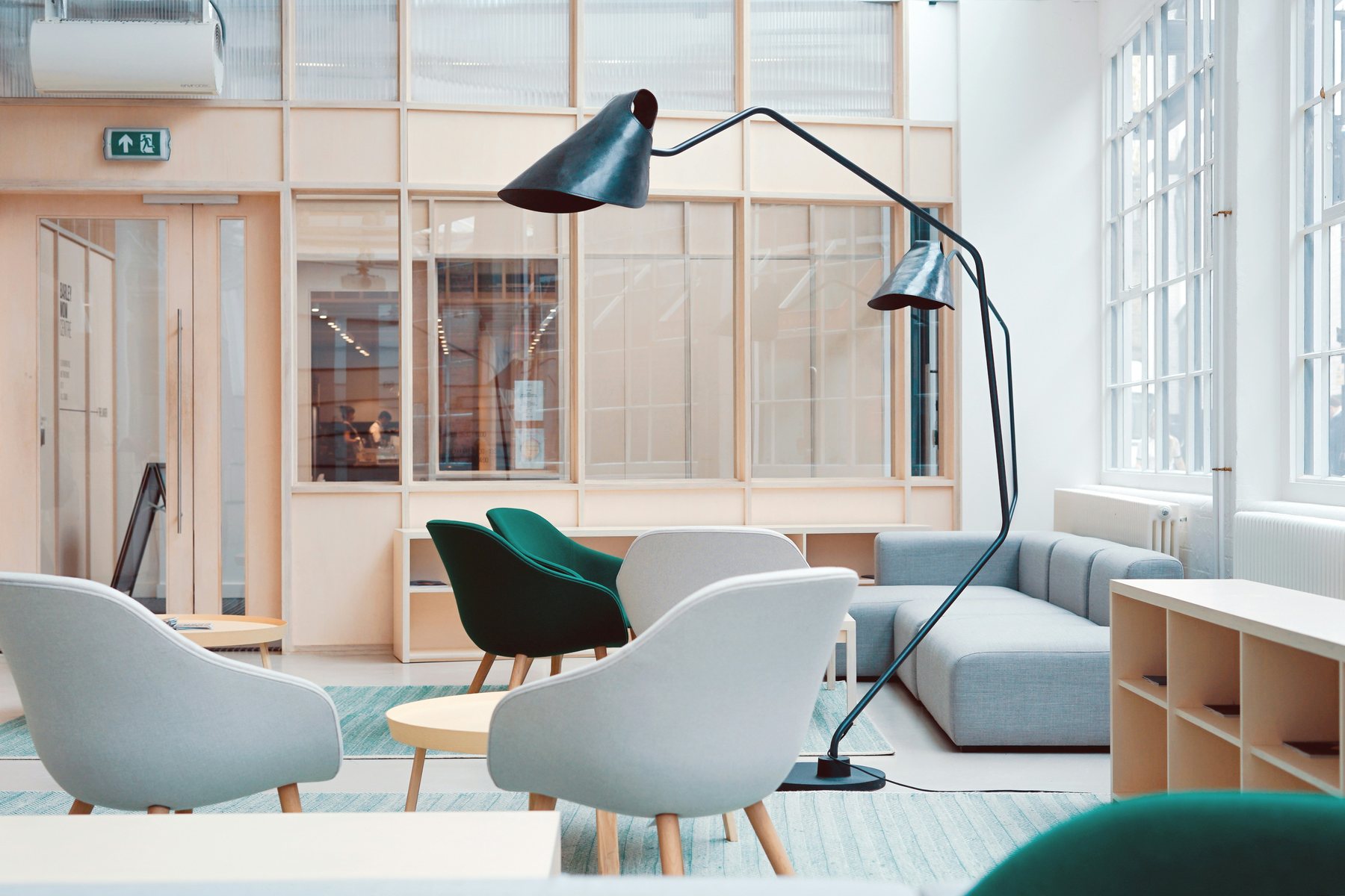 Professional team working in a bright office